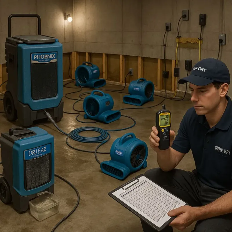 Structural Drying and Dehumidification process in Wellsville, KS